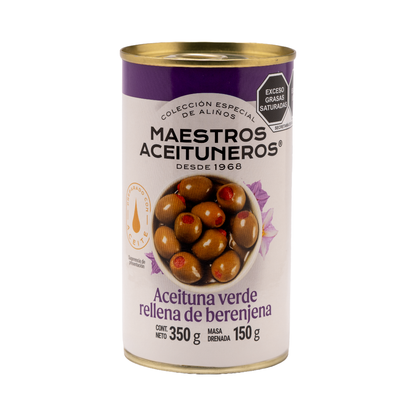 Aceituna verde rellena de berenjena (La receta del Maestro Manchego)