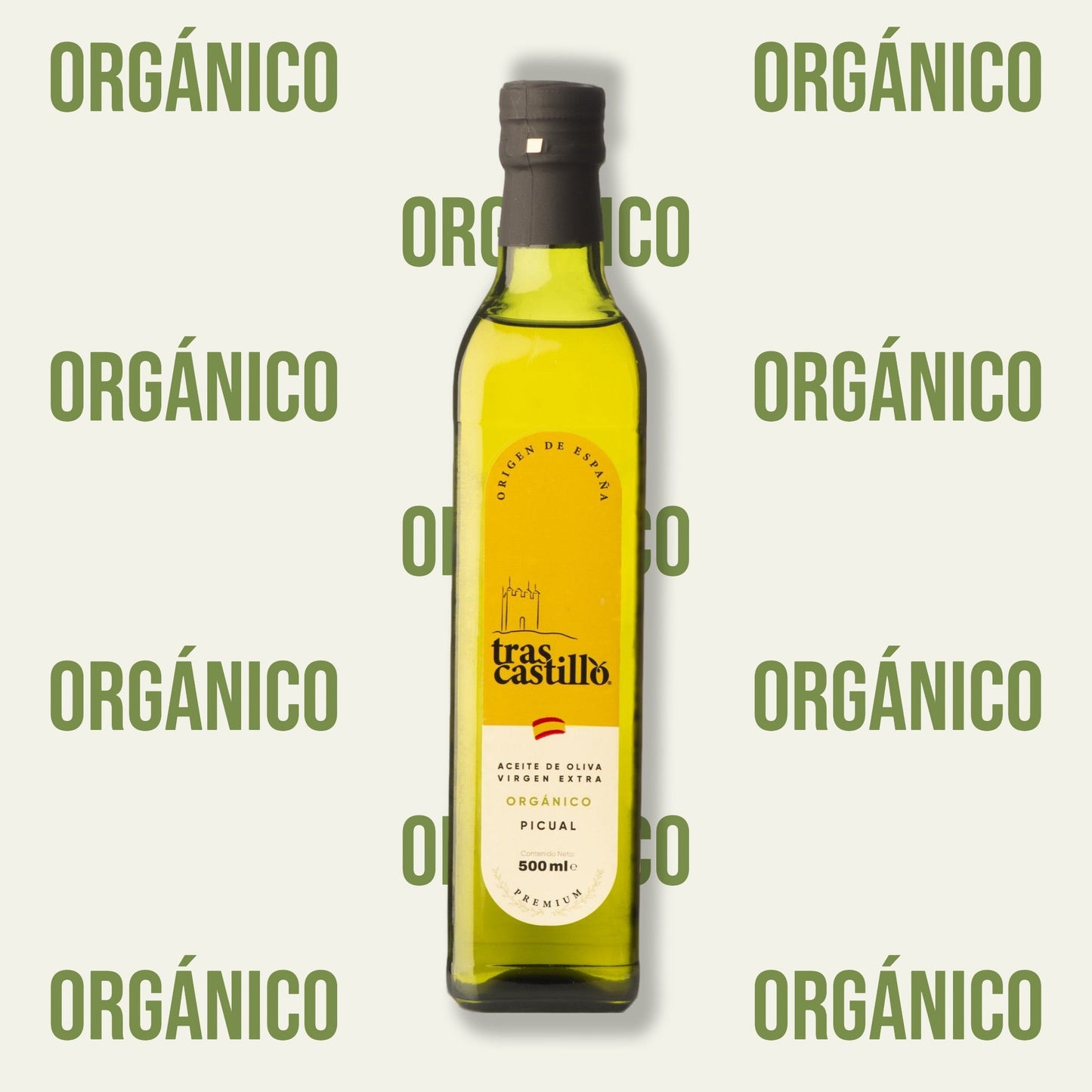 Aceite de oliva virgen extra orgánico 500 ml frente