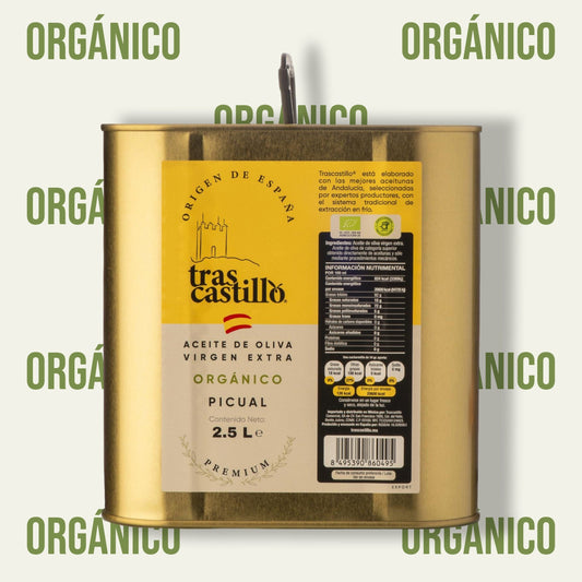 Aceite de oliva virgen extra orgánico 2.5 Litros marca trascastillo