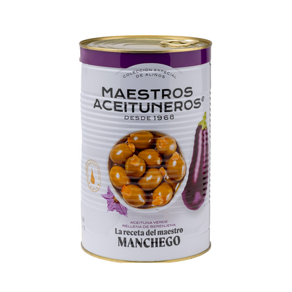 Aceituna verde rellena de berenjena (La receta del Maestro Manchego)