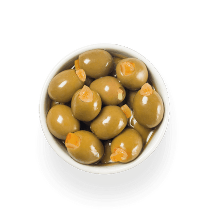 Aceituna verde rellena de berenjena (La receta del Maestro Manchego)